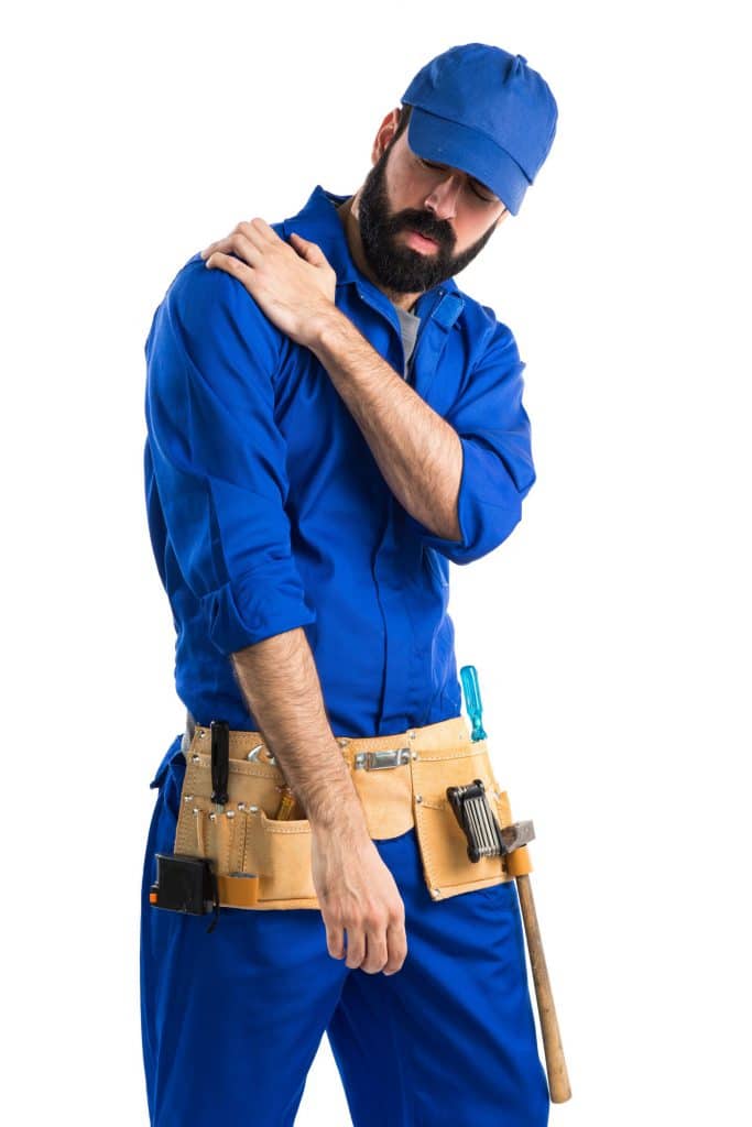 תמונה של בנאדם נפצע במהלך העבודה